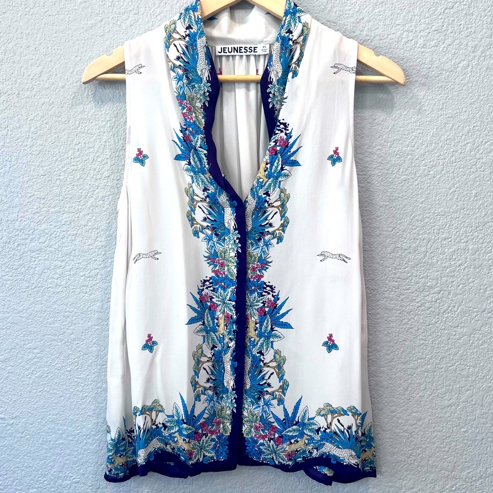 Jeunesse Silk Floral Sleeveless Blouse Extra Small